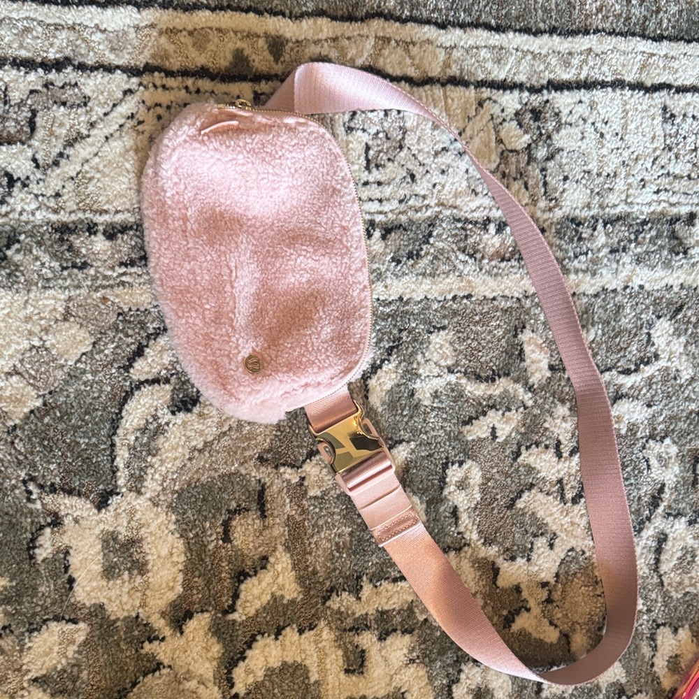 Pink Fuzzy Lululemon Belt Bag